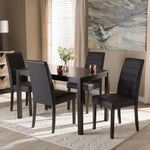 Load image into Gallery viewer, Baxton Studio Lorelle Modern And Contemporary Brown Faux Leather Upholstered 5-Piece Dining Set
