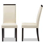 Load image into Gallery viewer, Baxton Studio Daveney Modern And Contemporary Cream Faux Leather Upholstered Dining Chair Set Of 2
