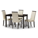 Load image into Gallery viewer, Baxton Studio Daveney Modern And Contemporary Cream Faux Leather Upholstered 5-Piece Dining Set
