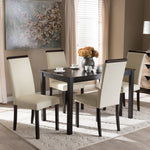 Load image into Gallery viewer, Baxton Studio Daveney Modern And Contemporary Cream Faux Leather Upholstered 5-Piece Dining Set
