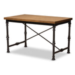 Load image into Gallery viewer, Baxton Studio Verdin Vintage Rustic Industrial Style Wood And Dark Bronze-Finished Criss Cross Desk
