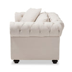 Load image into Gallery viewer, Baxton Studio Alaise Modern Classic Beige Linen Tufted Scroll Arm Chesterfield Loveseat
