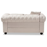 Load image into Gallery viewer, Baxton Studio Alaise Modern Classic Beige Linen Tufted Scroll Arm Chesterfield Loveseat
