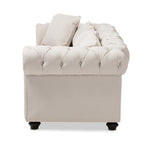 Load image into Gallery viewer, Baxton Studio Alaise Modern Classic Beige Linen Tufted Scroll Arm Chesterfield Sofa
