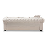 Load image into Gallery viewer, Baxton Studio Alaise Modern Classic Beige Linen Tufted Scroll Arm Chesterfield Sofa
