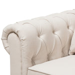 Load image into Gallery viewer, Baxton Studio Alaise Modern Classic Beige Linen Tufted Scroll Arm Chesterfield Sofa
