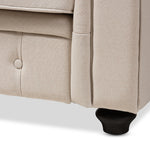 Load image into Gallery viewer, BAXTON STUDIO ALAISE MODERN CLASSIC BEIGE LINEN TUFTED SCROLL ARM CHESTERFIELD SOFA
