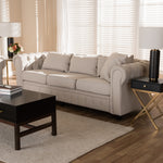 Load image into Gallery viewer, Baxton Studio Alaise Modern Classic Beige Linen Tufted Scroll Arm Chesterfield Sofa
