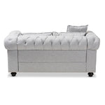 Load image into Gallery viewer, Baxton Studio Alaise Modern Classic Grey Linen Tufted Scroll Arm Chesterfield Loveseat
