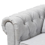 Load image into Gallery viewer, Baxton Studio Alaise Modern Classic Grey Linen Tufted Scroll Arm Chesterfield Loveseat
