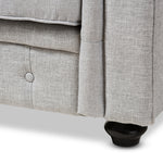 Load image into Gallery viewer, BAXTON STUDIO ALAISE MODERN CLASSIC GREY LINEN TUFTED SCROLL ARM CHESTERFIELD LOVESEAT
