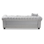 Load image into Gallery viewer, Baxton Studio Alaise Modern Classic Grey Linen Tufted Scroll Arm Chesterfield Sofa
