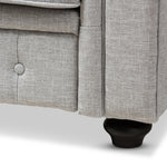 Load image into Gallery viewer, Baxton Studio Alaise Modern Classic Grey Linen Tufted Scroll Arm Chesterfield Sofa
