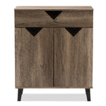 Load image into Gallery viewer, Baxton Studio Wales Modern And Contemporary Light Brown Wood Shoe Storage Cabinet
