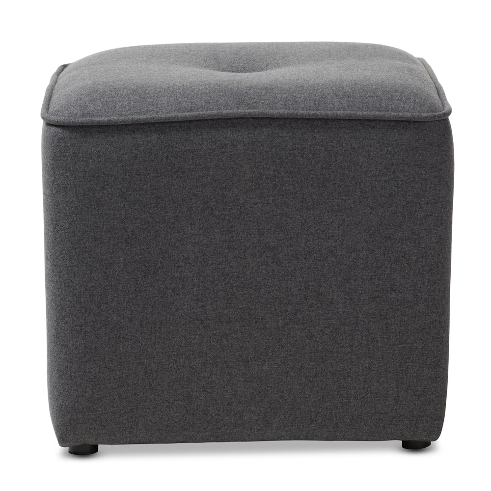 Baxton Studio Corinne Modern and Contemporary Fabric Upholstered Ottoman