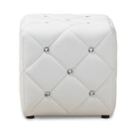 Load image into Gallery viewer, BAXTON STUDIO STACEY MODERN AND CONTEMPORARY WHITE FAUX LEATHER UPHOLSTERED OTTOMAN
