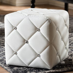 Load image into Gallery viewer, Baxton Studio Stacey Modern And Contemporary White Faux Leather Upholstered Ottoman
