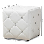 Load image into Gallery viewer, Baxton Studio Stacey Modern And Contemporary White Faux Leather Upholstered Ottoman
