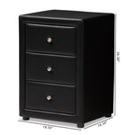 Load image into Gallery viewer, Baxton Studio Tessa Modern And Contemporary Black Faux Leather Upholstered 3-Drawer Nightstand
