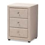 Load image into Gallery viewer, Baxton Studio Tessa Modern And Contemporary Beige Fabric Upholstered 3-Drawer Nightstand
