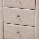 Load image into Gallery viewer, Baxton Studio Tessa Modern And Contemporary Beige Fabric Upholstered 3-Drawer Nightstand
