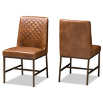 Load image into Gallery viewer, Baxton Studio Margaux Modern Luxe Light Brown Faux Leather Upholstered Dining Chair (Set Of 2)
