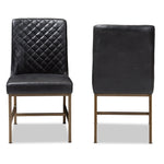 Load image into Gallery viewer, Baxton Studio Margaux Modern Luxe Black Faux Leather Upholstered Dining Chair (Set Of 2)
