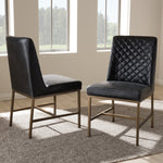 Load image into Gallery viewer, Baxton Studio Margaux Modern Luxe Black Faux Leather Upholstered Dining Chair (Set Of 2)
