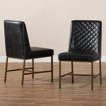 Load image into Gallery viewer, Baxton Studio Margaux Modern Luxe Black Faux Leather Upholstered Dining Chair (Set Of 2)
