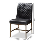 Load image into Gallery viewer, Baxton Studio Margaux Modern Luxe Black Faux Leather Upholstered Dining Chair (Set Of 2)
