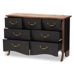 Load image into Gallery viewer, Baxton Studio Romilly Country Cottage Farmhouse Black And Oak-Finished Wood 7-Drawer Dresser
