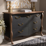 Load image into Gallery viewer, Baxton Studio Romilly Country Cottage Farmhouse Black And Oak-Finished Wood 7-Drawer Dresser
