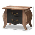 Load image into Gallery viewer, Baxton Studio Romilly Country Cottage Farmhouse Black And Oak-Finished Wood 2-Drawer Nightstand
