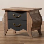 Load image into Gallery viewer, Baxton Studio Romilly Country Cottage Farmhouse Black And Oak-Finished Wood 2-Drawer Nightstand
