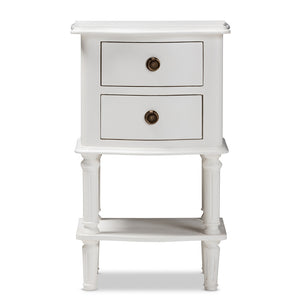 Baxton Studio Audrey Country Cottage Farmhouse White Finished 2-Drawer Nightstand