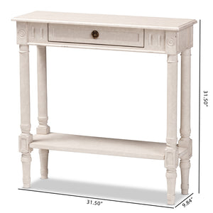 Baxton Studio Ariella Country Cottage Farmhouse Whitewashed 1-Drawer Console Table