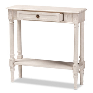 Baxton Studio Ariella Country Cottage Farmhouse Whitewashed 1-Drawer Console Table