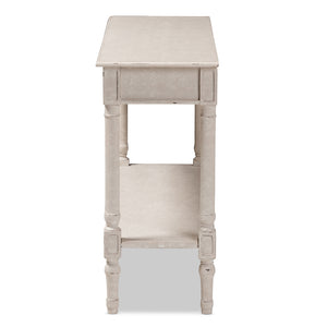 Baxton Studio Ariella Country Cottage Farmhouse Whitewashed 1-Drawer Console Table