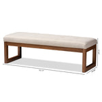 Load image into Gallery viewer, Baxton Studio Caramay Modern And Contemporary Light Beige Fabric Upholstered Walnut Brown Finished Wood Bench
