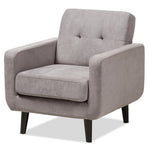 Load image into Gallery viewer, Baxton Studio Carina Mid-Century Modern Light Grey Fabric Upholstered Lounge Chair
