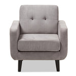 Load image into Gallery viewer, Baxton Studio Carina Mid-Century Modern Light Grey Fabric Upholstered Lounge Chair
