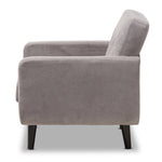 Load image into Gallery viewer, Baxton Studio Carina Mid-Century Modern Light Grey Fabric Upholstered Lounge Chair
