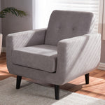 Load image into Gallery viewer, Baxton Studio Carina Mid-Century Modern Light Grey Fabric Upholstered Lounge Chair
