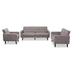 Load image into Gallery viewer, Baxton Studio Carina Mid-Century Modern Light Grey Fabric Upholstered 3-Piece Living Room Set
