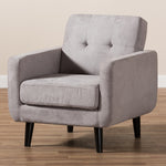 Load image into Gallery viewer, Baxton Studio Carina Mid-Century Modern Light Grey Fabric Upholstered Lounge Chair
