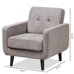 Load image into Gallery viewer, Baxton Studio Carina Mid-Century Modern Light Grey Fabric Upholstered Lounge Chair
