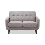 Load image into Gallery viewer, Baxton Studio Carina Mid-Century Modern Light Grey Fabric Upholstered Loveseat
