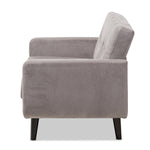 Load image into Gallery viewer, Baxton Studio Carina Mid-Century Modern Light Grey Fabric Upholstered Loveseat
