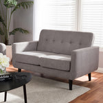 Load image into Gallery viewer, Baxton Studio Carina Mid-Century Modern Light Grey Fabric Upholstered Loveseat
