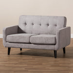 Load image into Gallery viewer, Baxton Studio Carina Mid-Century Modern Light Grey Fabric Upholstered Loveseat
